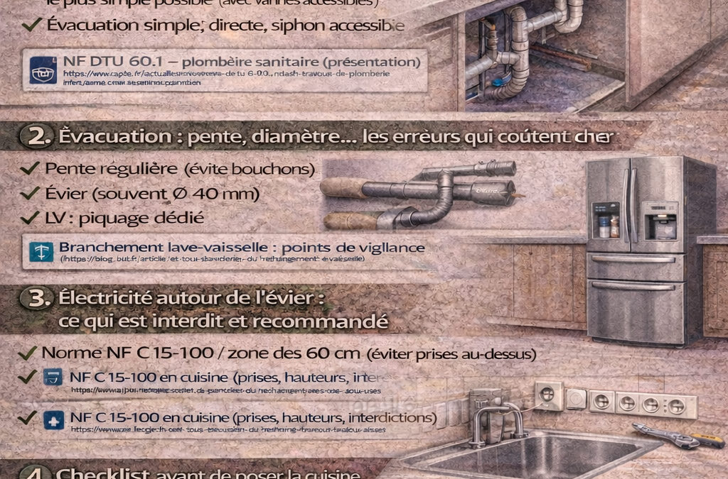 Pose de cuisine à Strasbourg : distances et contraintes autour des points d’eau (évier, lave-vaisselle…)