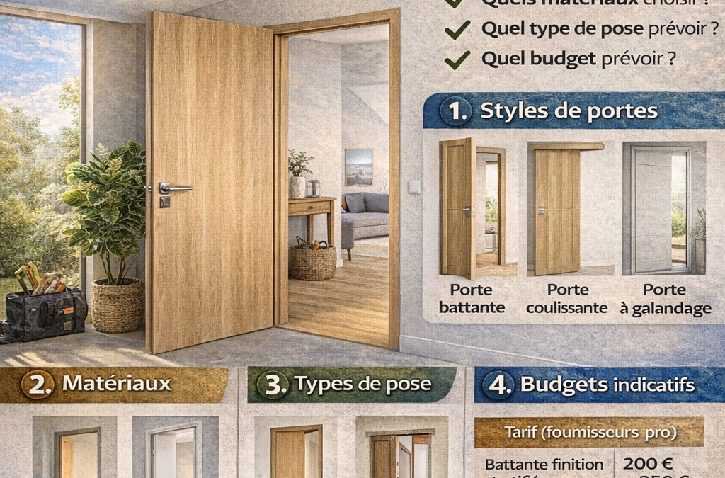 Bien choisir sa porte intérieure : styles, matériaux, pose et prix