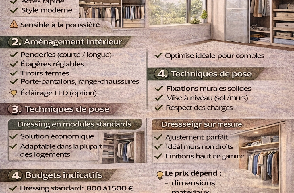 Bien choisir son dressing : types, aménagements, pose et budget