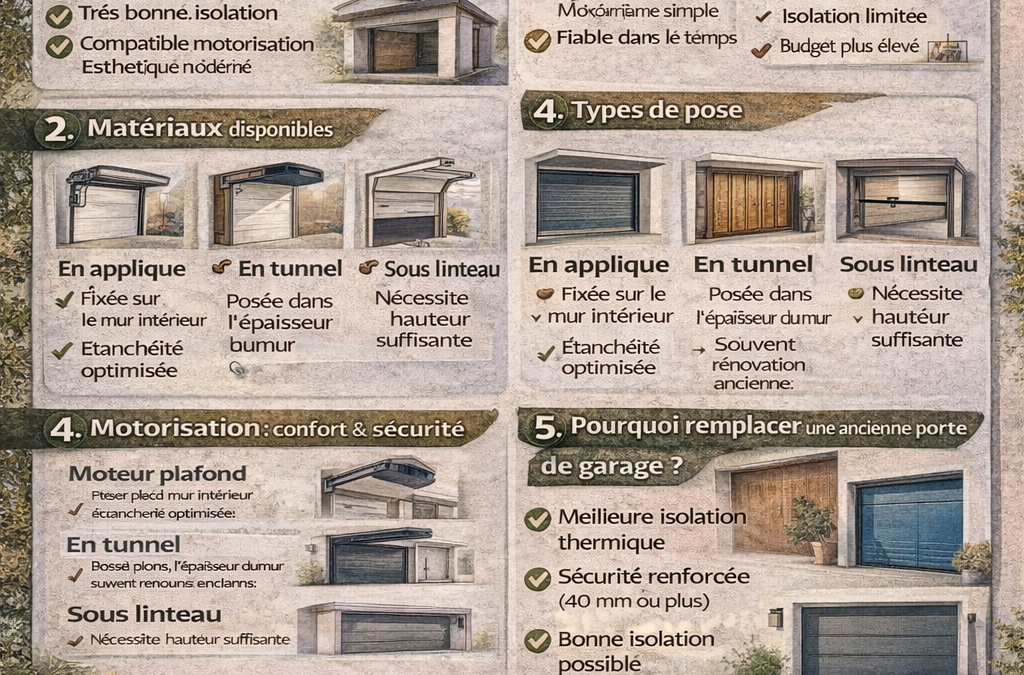Bien choisir sa porte de garage : types, matériaux, motorisation et options