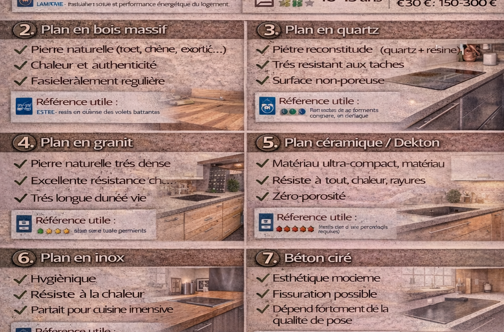 Bien choisir son plan de travail de cuisine