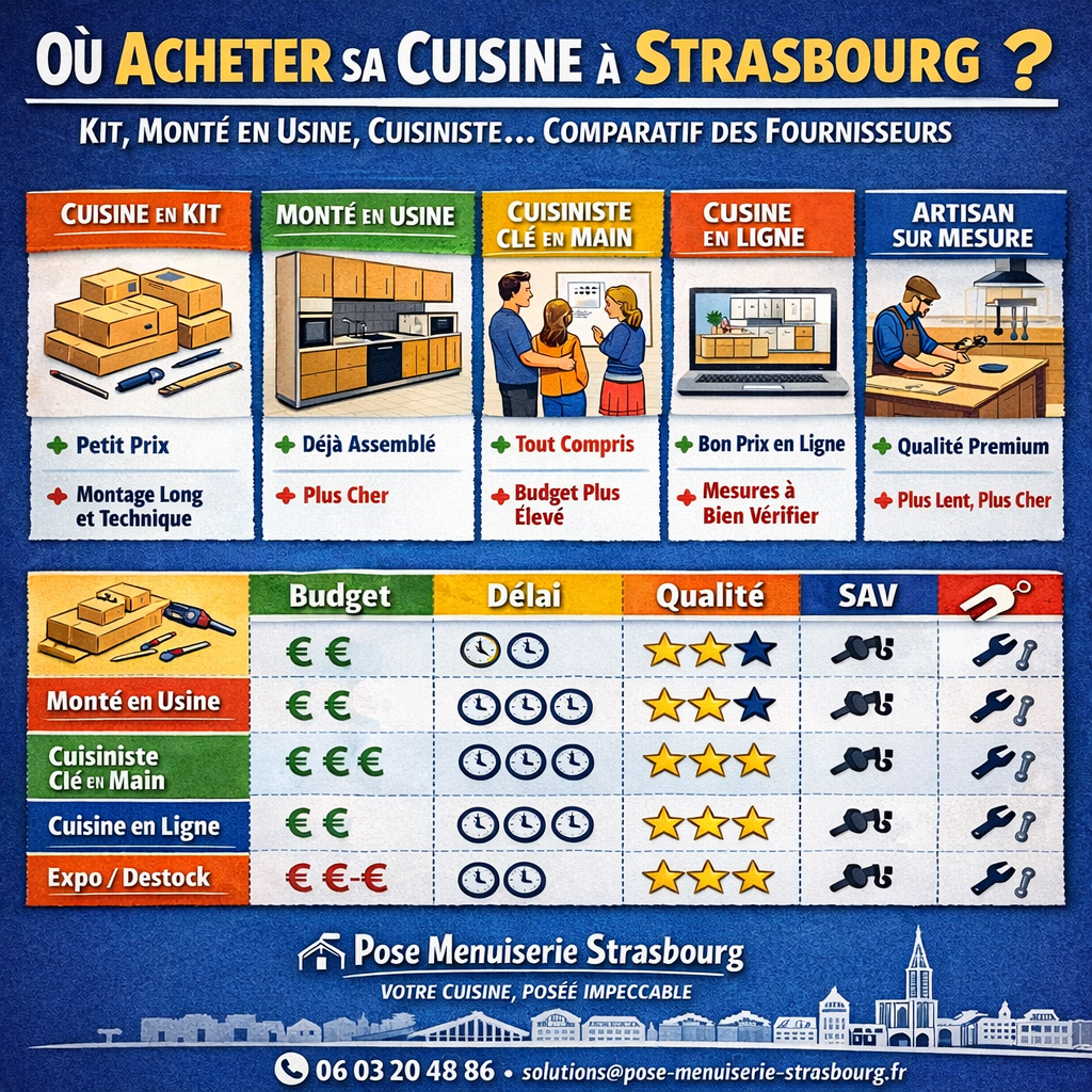 Les 6 grands “modes d’achat” d’une cuisine à Strasbourg, Kit ou monté en usine