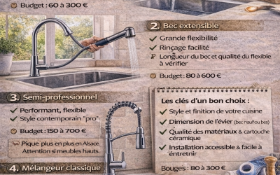 Bien choisir sa robinetterie de cuisine : types, styles, conseils et prix