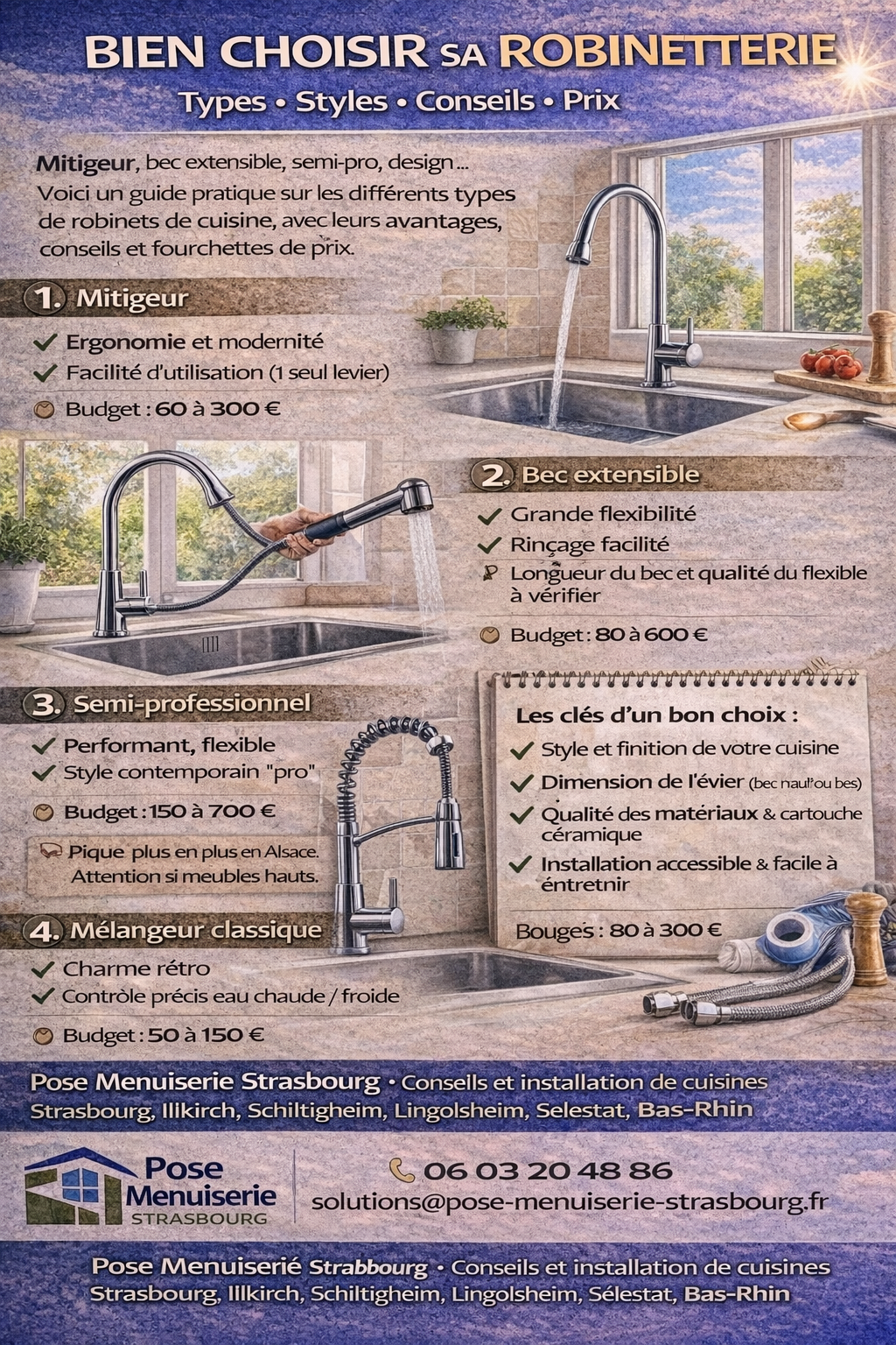 Pose robinetterie cuisine Bas-Rhin