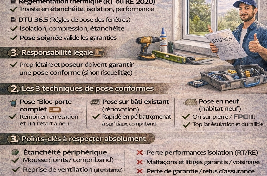 Pose de fenêtres en 2025 : techniques de pose et réglementation à respecter